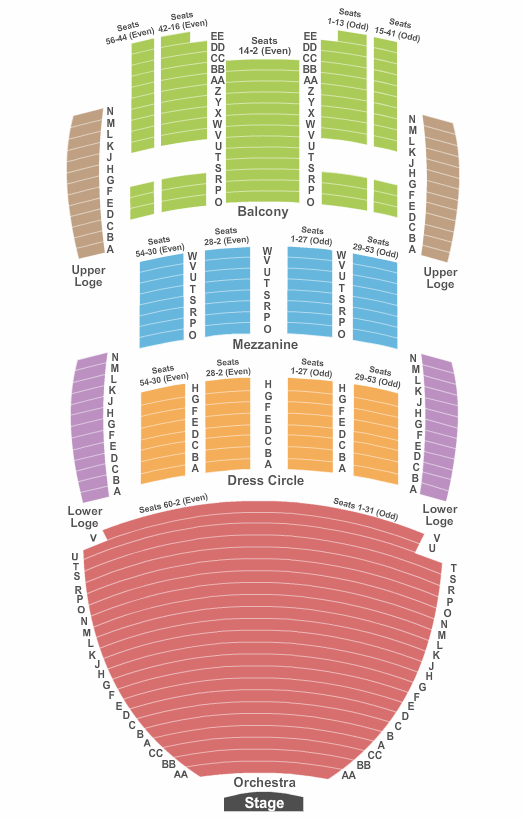 San Diego Civic Theatre Water for Elephants Seating Chart